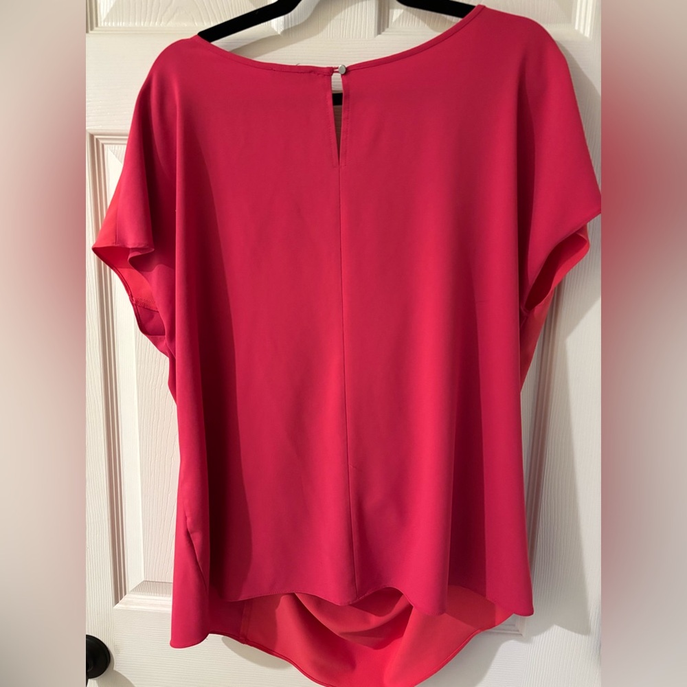 6th & Lane Elegant Women's Red & Pink Drape Blouse Large - Picture 4 of 7